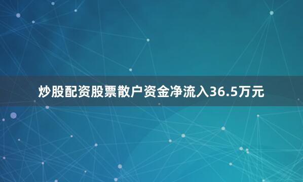 炒股配资股票散户资金净流入36.5万元