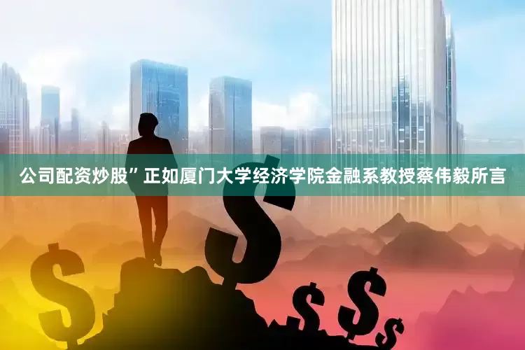 公司配资炒股”正如厦门大学经济学院金融系教授蔡伟毅所言